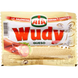 Salsichas de Aves com Queijo sem Glúten embalagem 150 g - Wudy