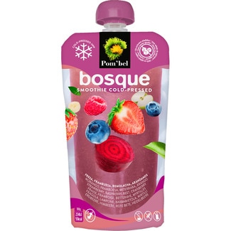 smoothie Bosque frutal para beber 100% fruta con fresa, frambuesa, remolacha y arándanos envase 210 ml - Pom'bel