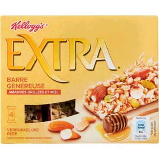 Kellogg's Barras de Cereais Extra com Amêndoas Torradas e Mel Pack 4 embalagem 32 g