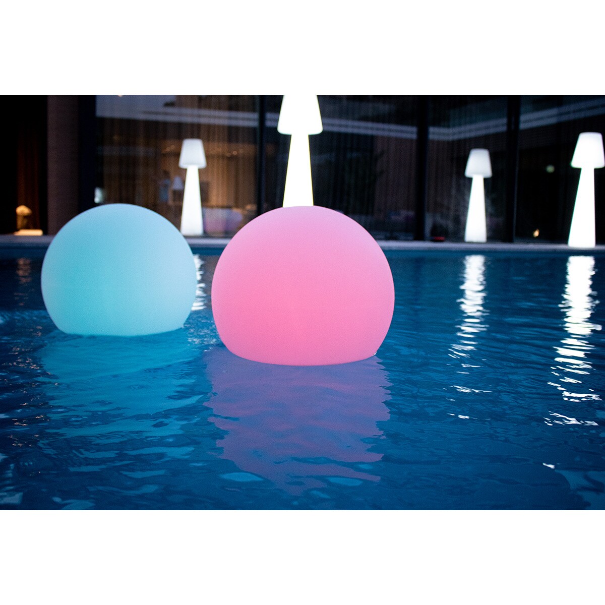 Candeeiro de exterior flutuante em água e com carga solar Buly 40 Floating New Garden Branco-7