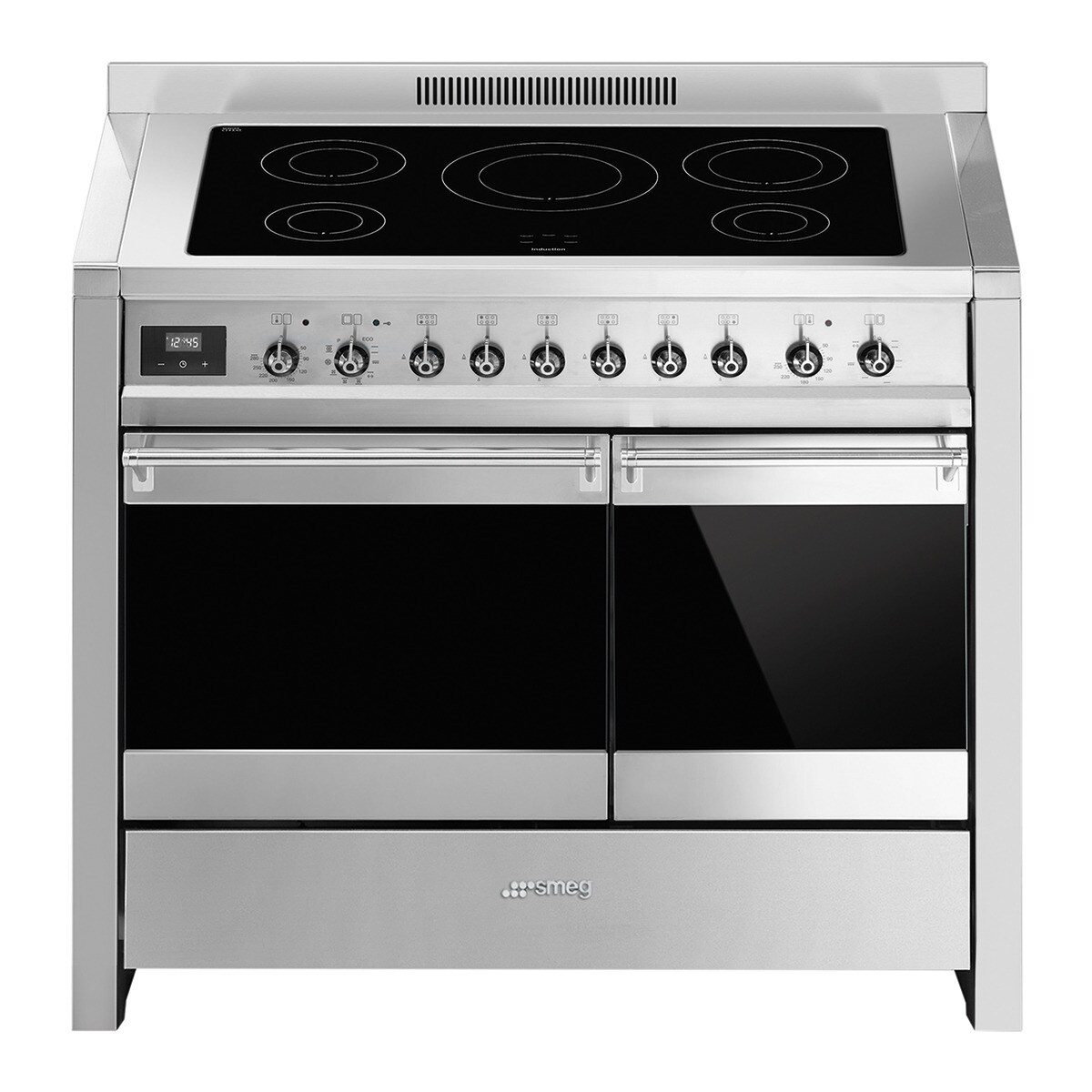 Cocina compacta  Smeg 100 cm, placa inducción 5 zonas y 2 hornos - A2PYID-81 Inox-1