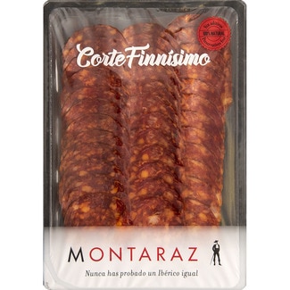 chorizo ibérico corte finnísimo en lonchas envase 80 g - Montaraz