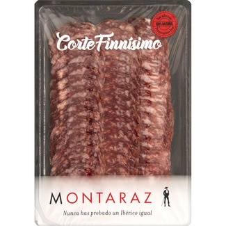 salchichón ibérico corte finnísimo en lonchas envase 80 g - Montaraz