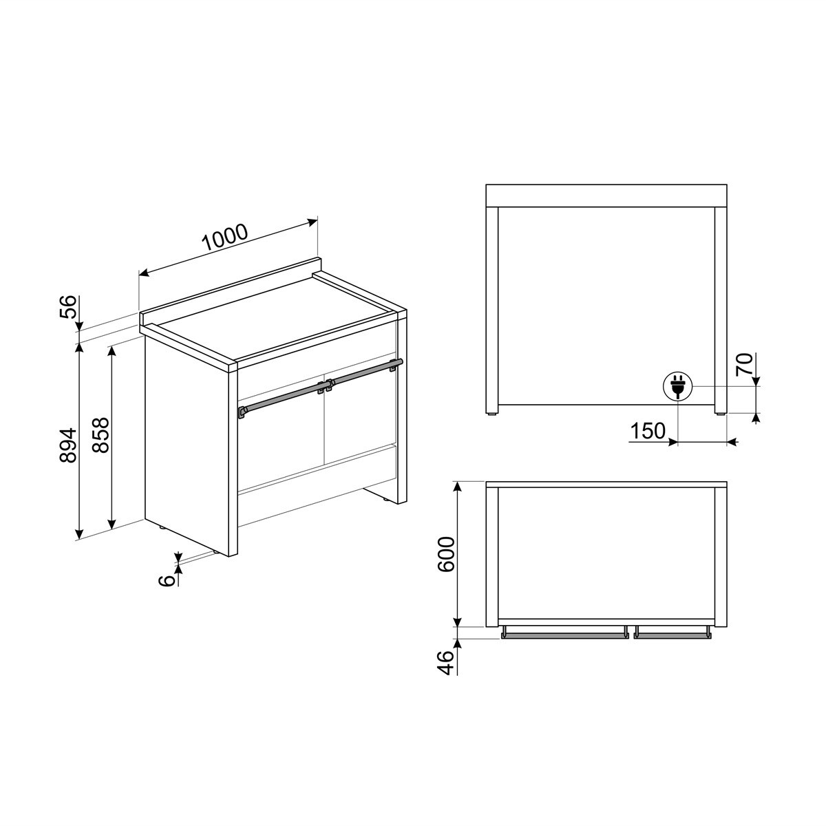 Cocina compacta  Smeg 100 cm, placa inducción 5 zonas y 2 hornos - A2PYID-81 Inox-2