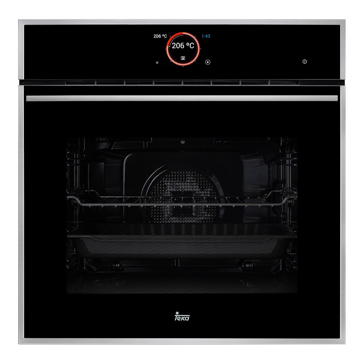 Forno Multifunções Teka Ioven P SurroundTemp Pirolítico e Hydroclean®PRO e Capacidade de 70 L - Vidro Preto com Aro Inox Inox-1