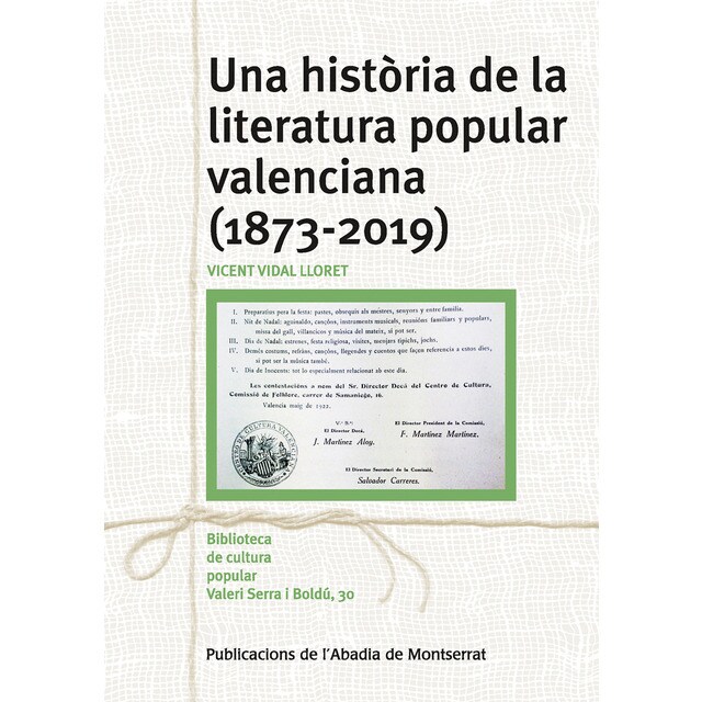 Imagen 0 de Una història de la literatura popular valenciana (1873--2019) (Tapa blanda)