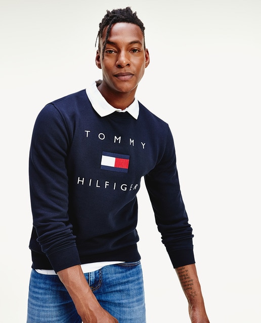 Sudadera De Hombre Azul Con El Cuello Redondo Tommy Hilfiger El Corte Inglés
