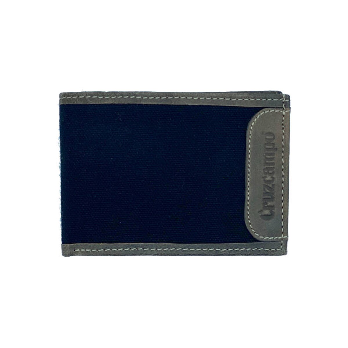 Cruzcampo - Cartera Lona Y Piel Negra Y Marrón