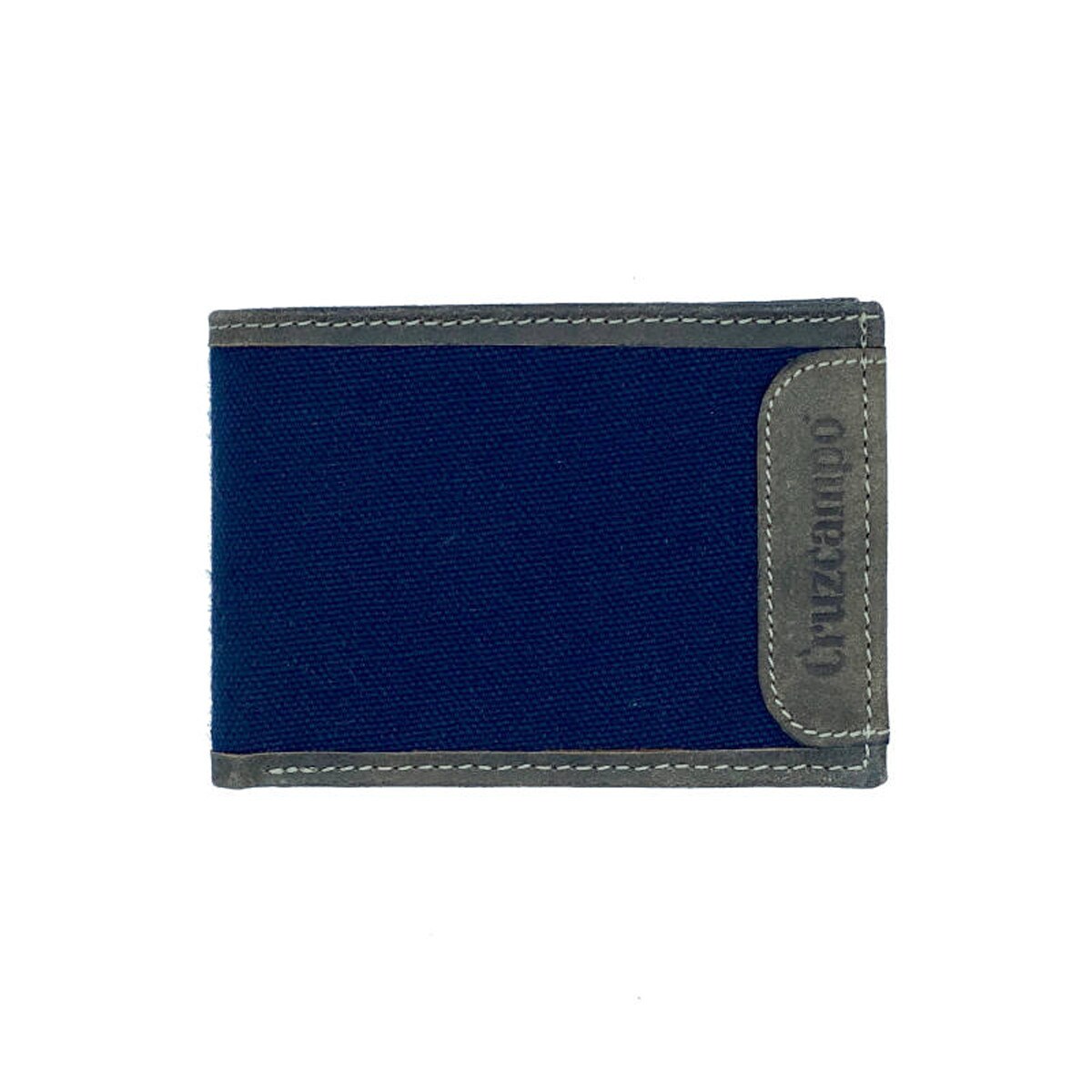 Cruzcampo - Cartera Lona Y Piel Azul Y Marrón