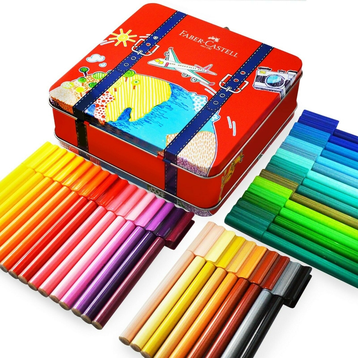 Caixa metálica de 40 lápis de cor Connect 4