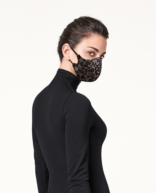 Mascarilla de mujer Lace Mask negra en seda · Wolford · El Corte Inglés