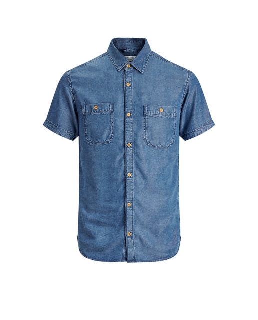 Camisa vaquera de hombre slim lisa azul
