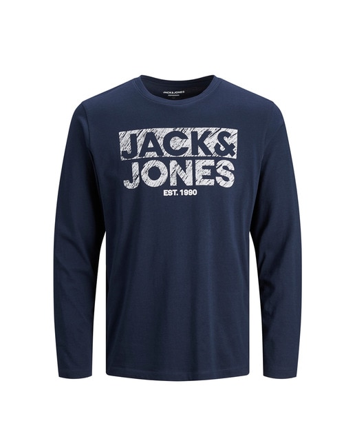 Camiseta de hombre azul de manga larga