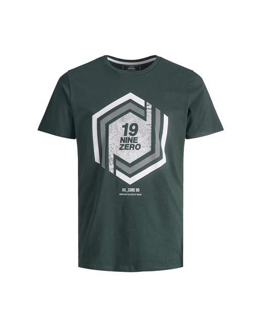 Camiseta de hombre verde de manga corta