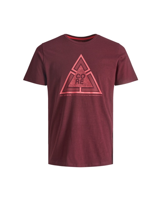 Camiseta de hombre burdeos de manga cort