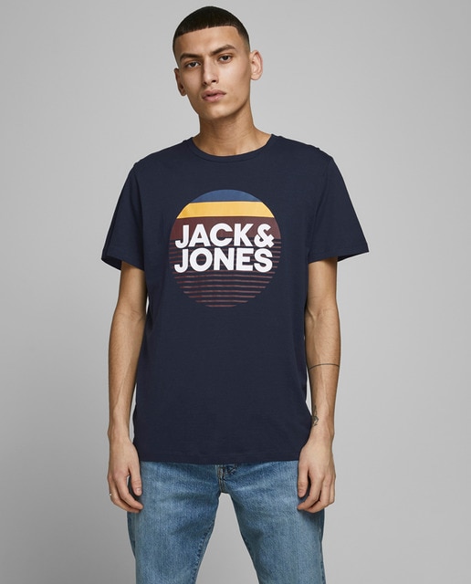 Camiseta de hombre azul de manga corta