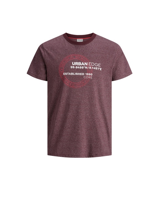 Camiseta de hombre granate de manga cort