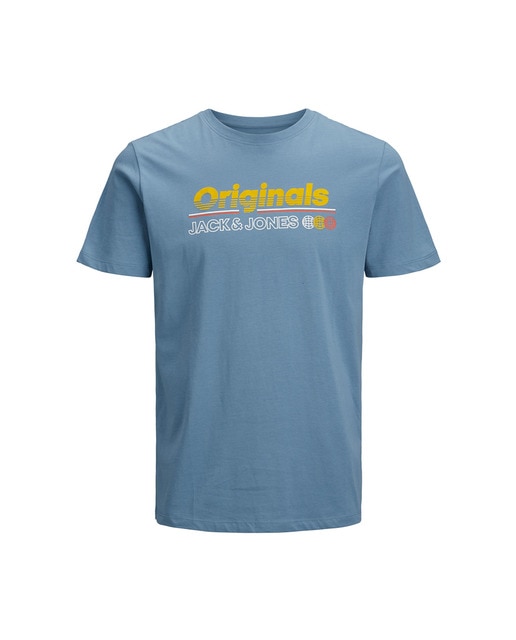 Camiseta de hombre azul de manga corta