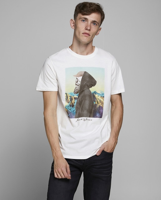 Camiseta de hombre blanca de manga corta