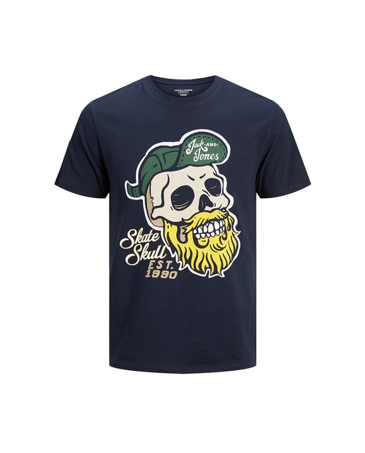 Camiseta de hombre azul de manga corta