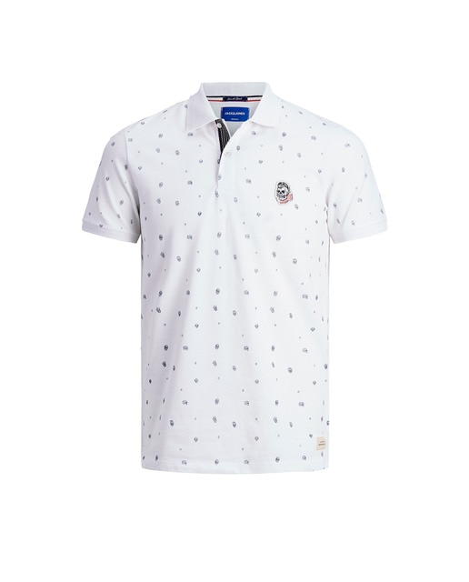 Polo de hombre slim blanco de manga cort