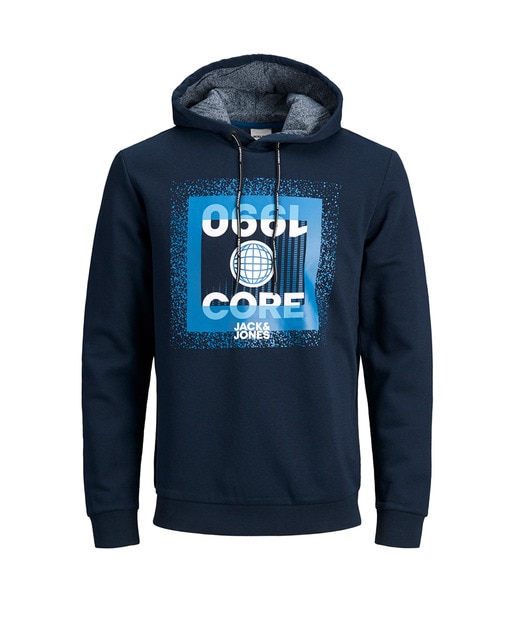 Sudadera de hombre azul con capucha