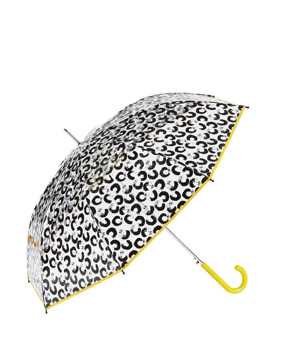 Gotta - Paraguas Transparente En Negro Con Estampado De Circulos