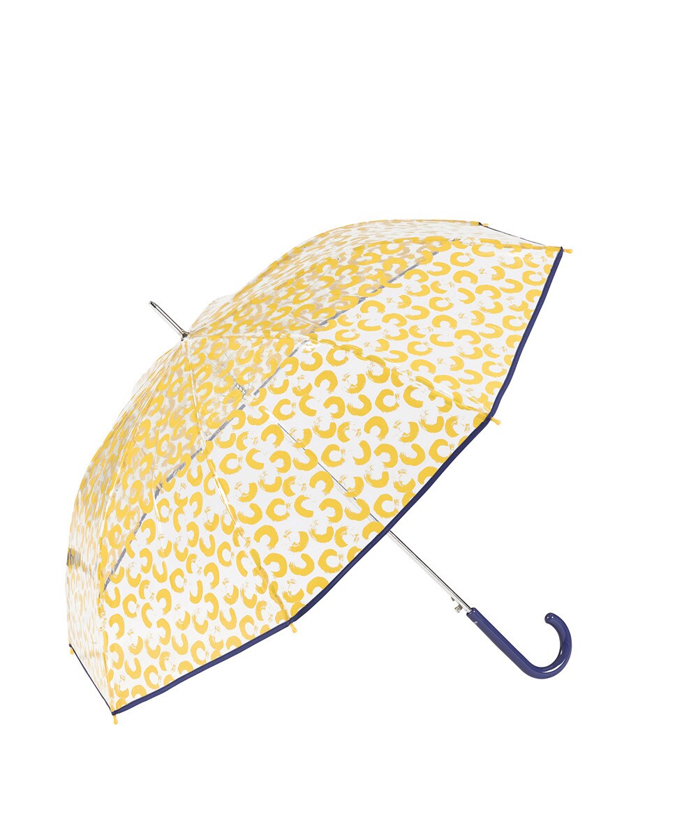 Gotta - Paraguas Transparente En Amarillo Con Estampado De Circulos
