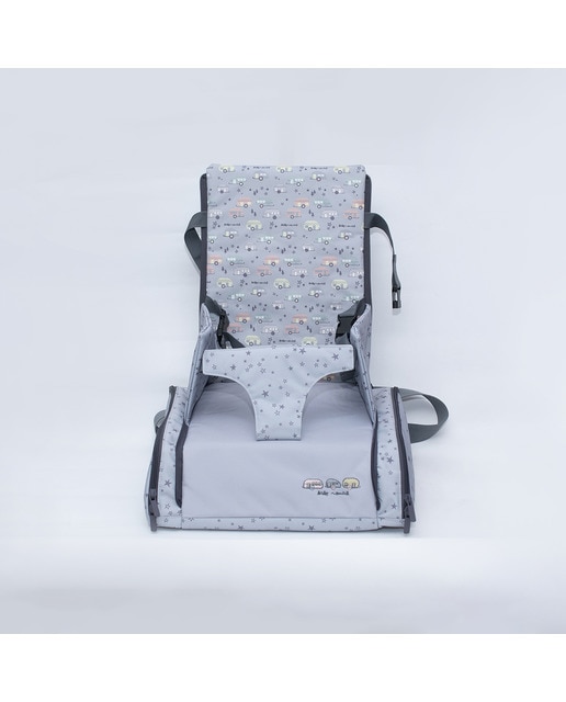 Imagen 0 de Trona de viaje Cotton Juice Baby Home Estrellas con bolsillos isotérmicos gris
