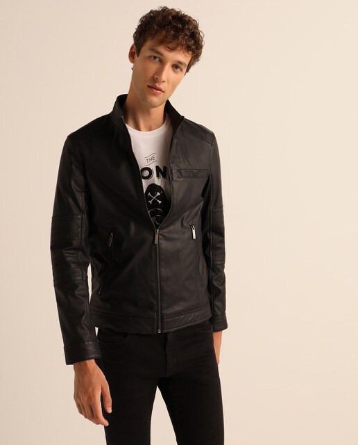 Cazadora biker de hombre negra · Easy Wear · El Corte Inglés