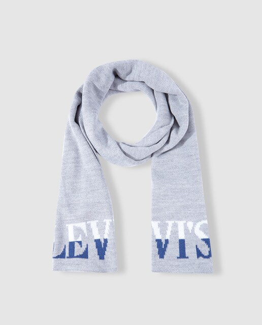 Bufanda de hombre Levi's punto gris con logo · Levi's · El Corte Inglés