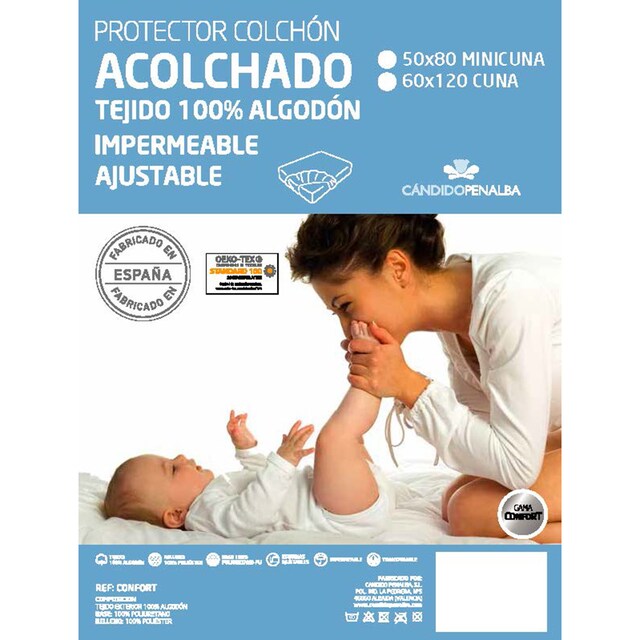 Imagen 0 de Protector para Colchón de Cuna (60 x 120 cm.) Cándido Peñalva acolchado blanco