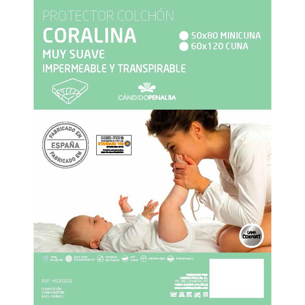 Imagen 0 de Protector para Colchón de Cuna (60 x 120 cm.) Cándido Peñalva microsol blanco