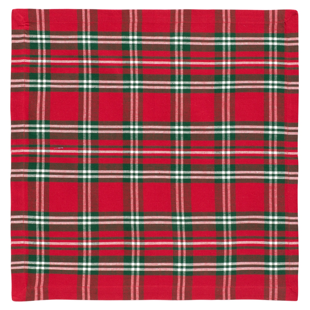 Set 2 servilletas algodón sostenible Tartán El Corte Inglés Rojo-2
