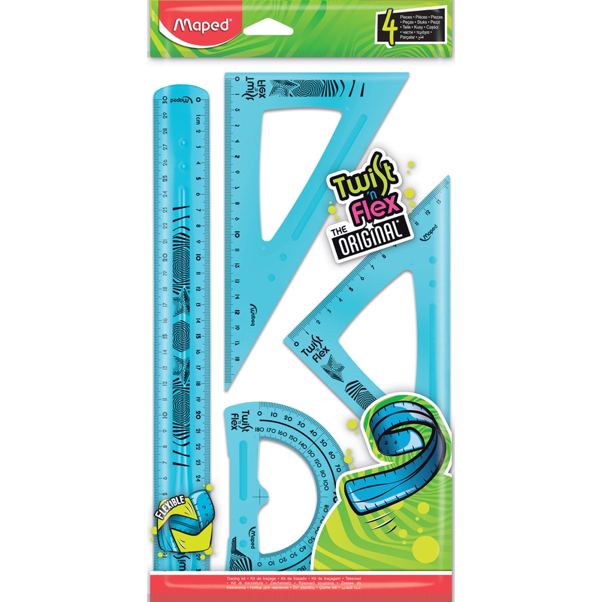 Maxi Kit 4 piezas Reglas Flexibles Twist'n Maped 4