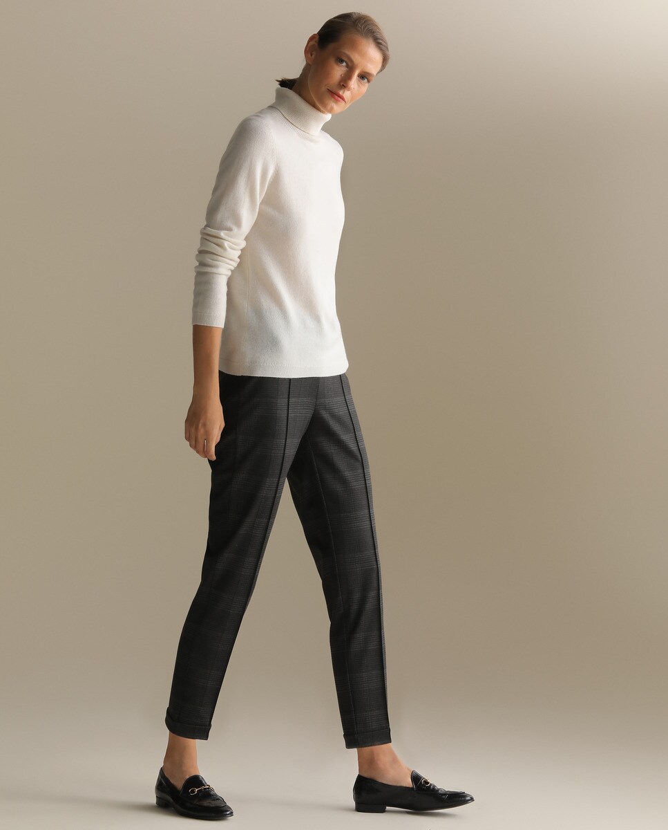 Pantalón de punto roma de mujer con cuadros · Woman El Corte Inglés · El  Corte Inglés