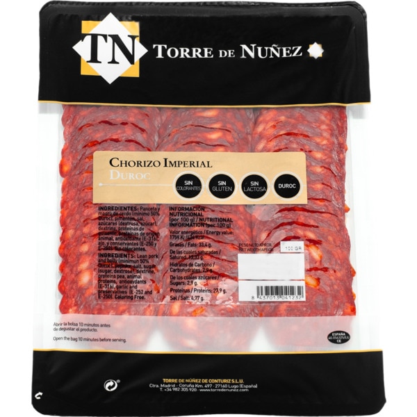 Chouriço Imperial Duroc sem Glúten e sem Lactose unidade 100 g