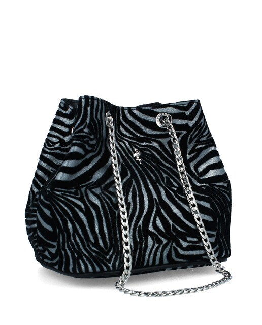 Bolso saco mini de fiesta Menbur de piel caprina en gris con estampado de  cebra · Menbur · El Corte Inglés