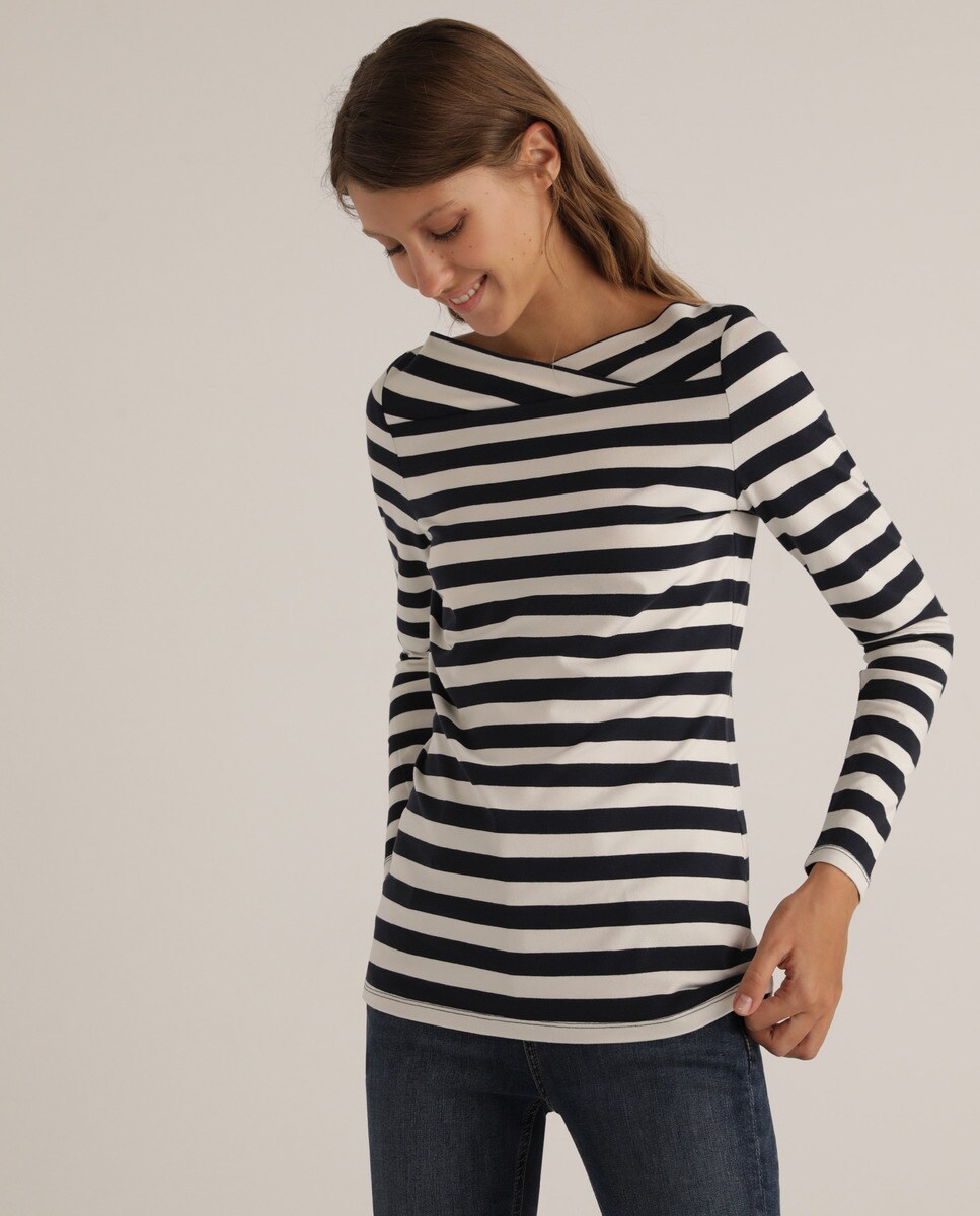 Esprit Collection - Camiseta De Mujer Manga Larga Rayas