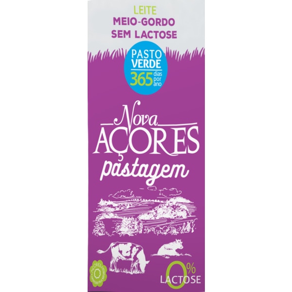 Leite de Pastagem Meio Gordo sem Lactose embalagem 200 ml