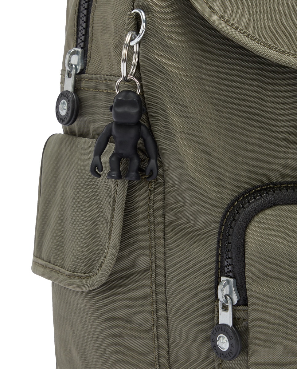 Mochila City Pack S de nylon caqui com bolsos exteriores Verde-militar-5