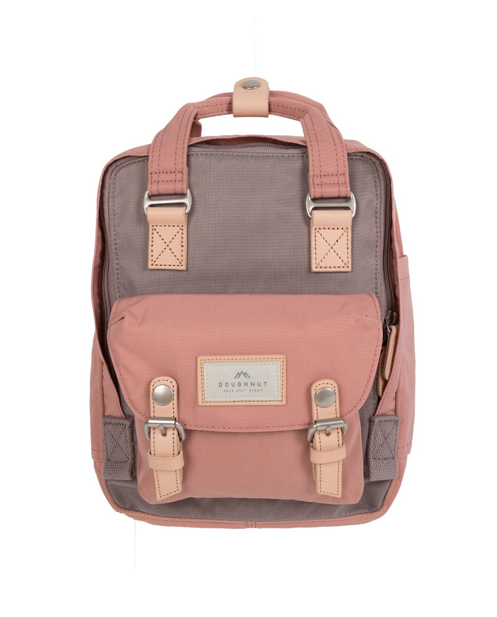 Doughnut - Mochila Unisex Pequeña Macaroon De Nylon Impermeable Bicolor En Lavanda Y Rosa