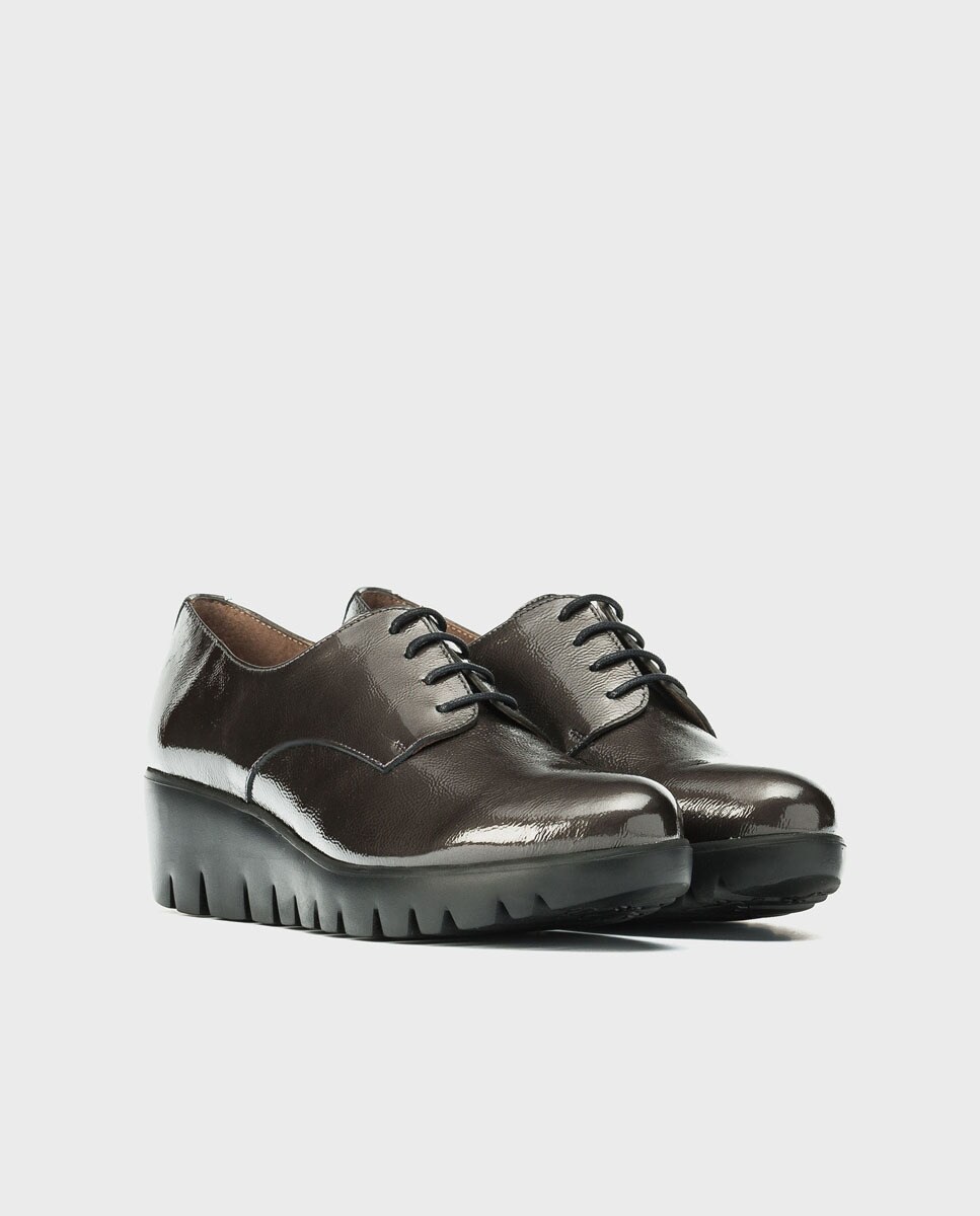 Zapatos de cordones de mujer Wonders en charol gris · Wonders · El Corte Inglés