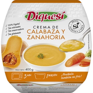crema de calabaza y zanahoria tarrina 400 g - Diquesi