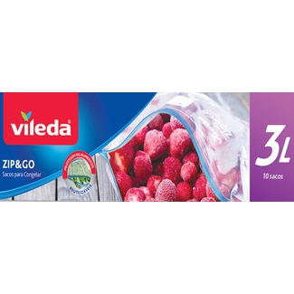 Sacos de Congelação One Zip com Fecho Hermético 3 L embalagem 10 unidades - Vileda