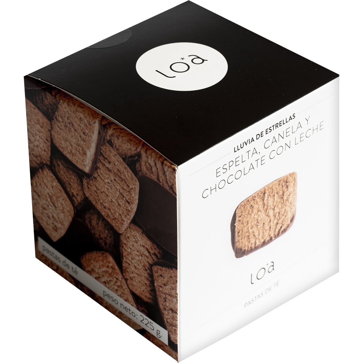 Lluvia de Estrellas pasta de té con espelta, canela y chocolate con leche estuche 225 g