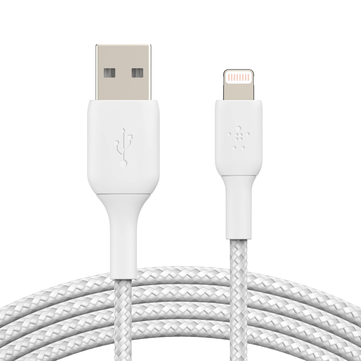 Cable trenzado Belkin BOOST CHARGE Lightning a USBA blanco de 3 metros