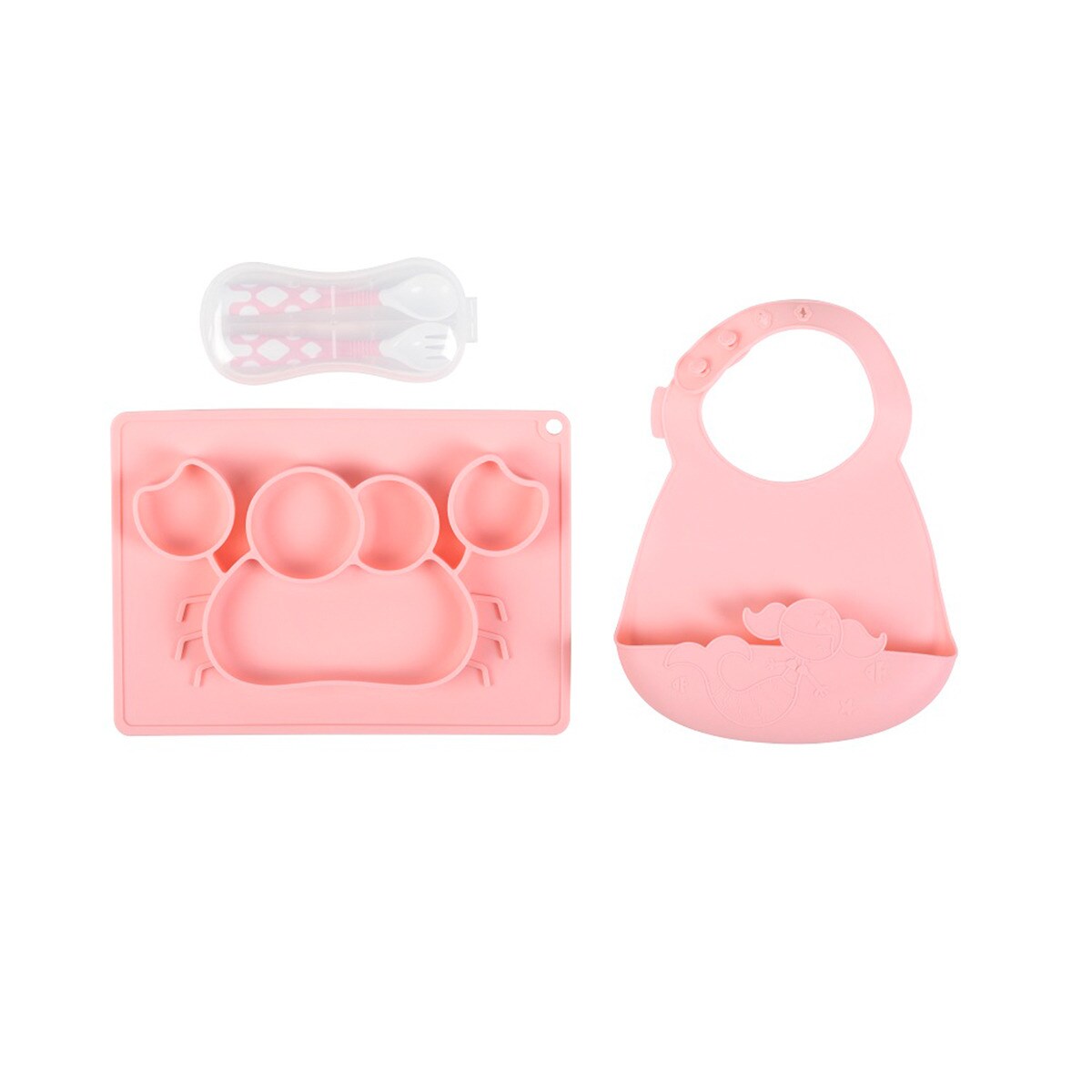 Vajilla 4 piezas Plastimyr Tasty Set Cangrejo rosa Rosa-1