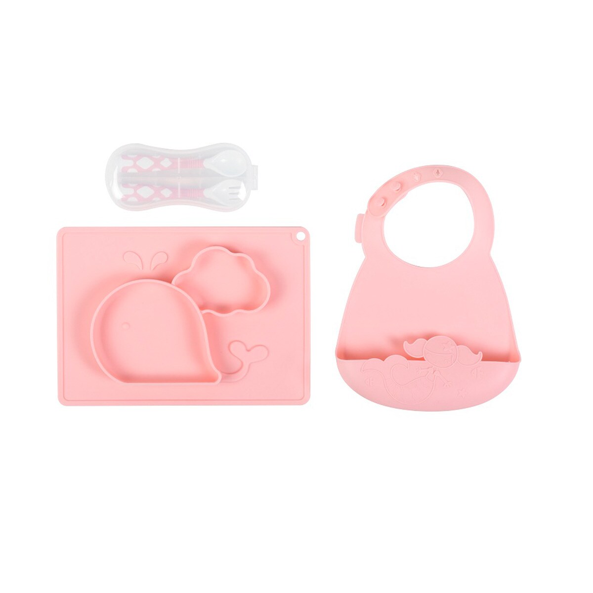 Vajilla 4 piezas Plastimyr Tasty Set Ballena rosa Rosa-1