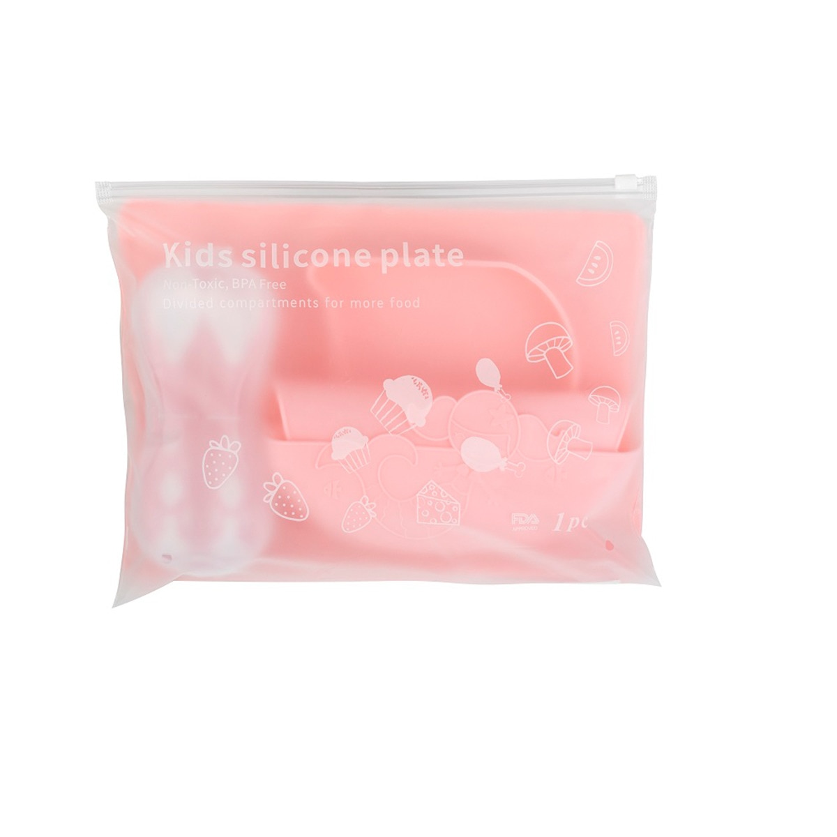 Vajilla 4 piezas Plastimyr Tasty Set Ballena rosa Rosa-2